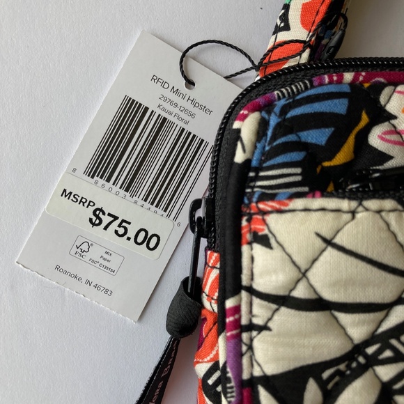 NWT Vera Bradley Kauai Floral RFID Mini Hipster Cross Body Flap Front Pockets - Picture 10 of 12